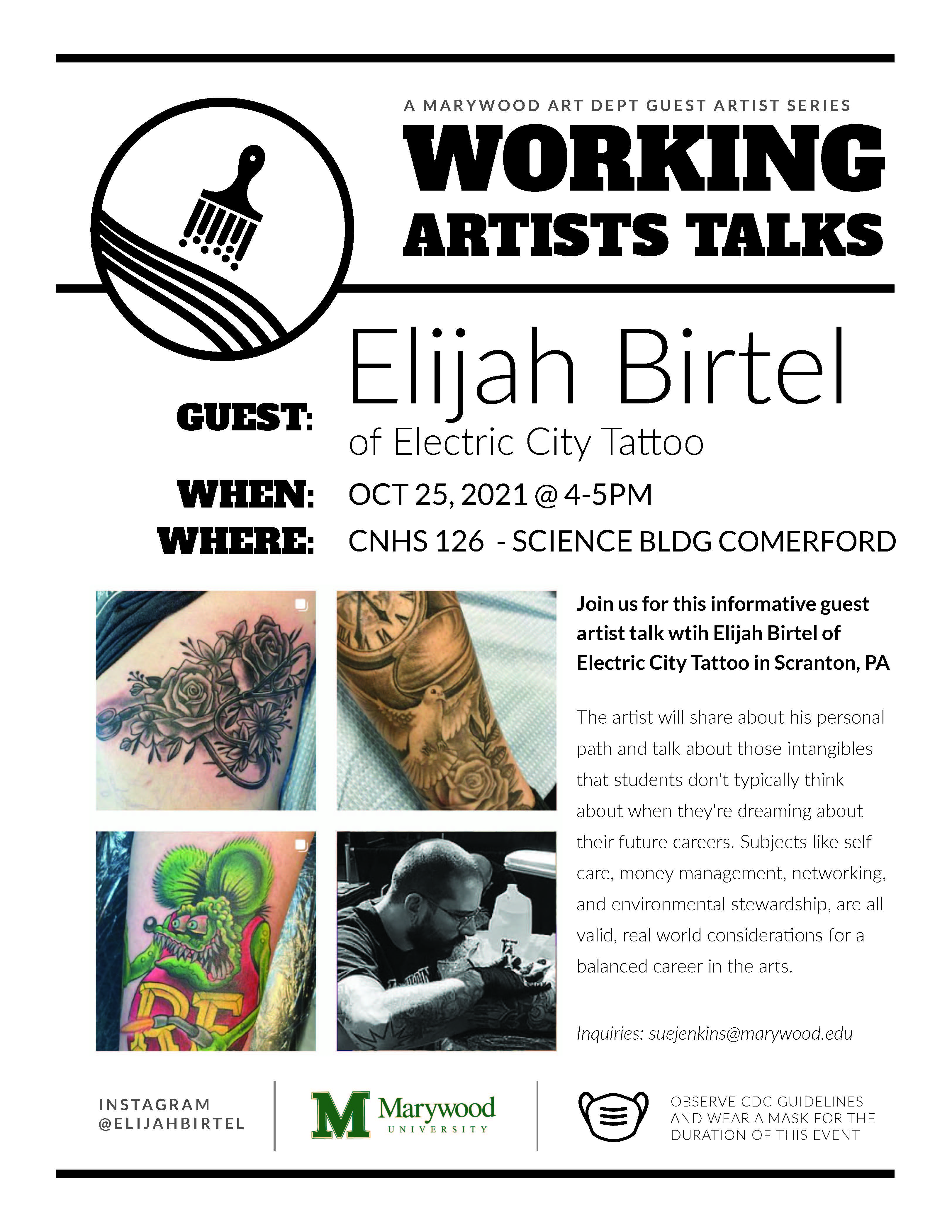 Working Artist Talk Elijah Birtel